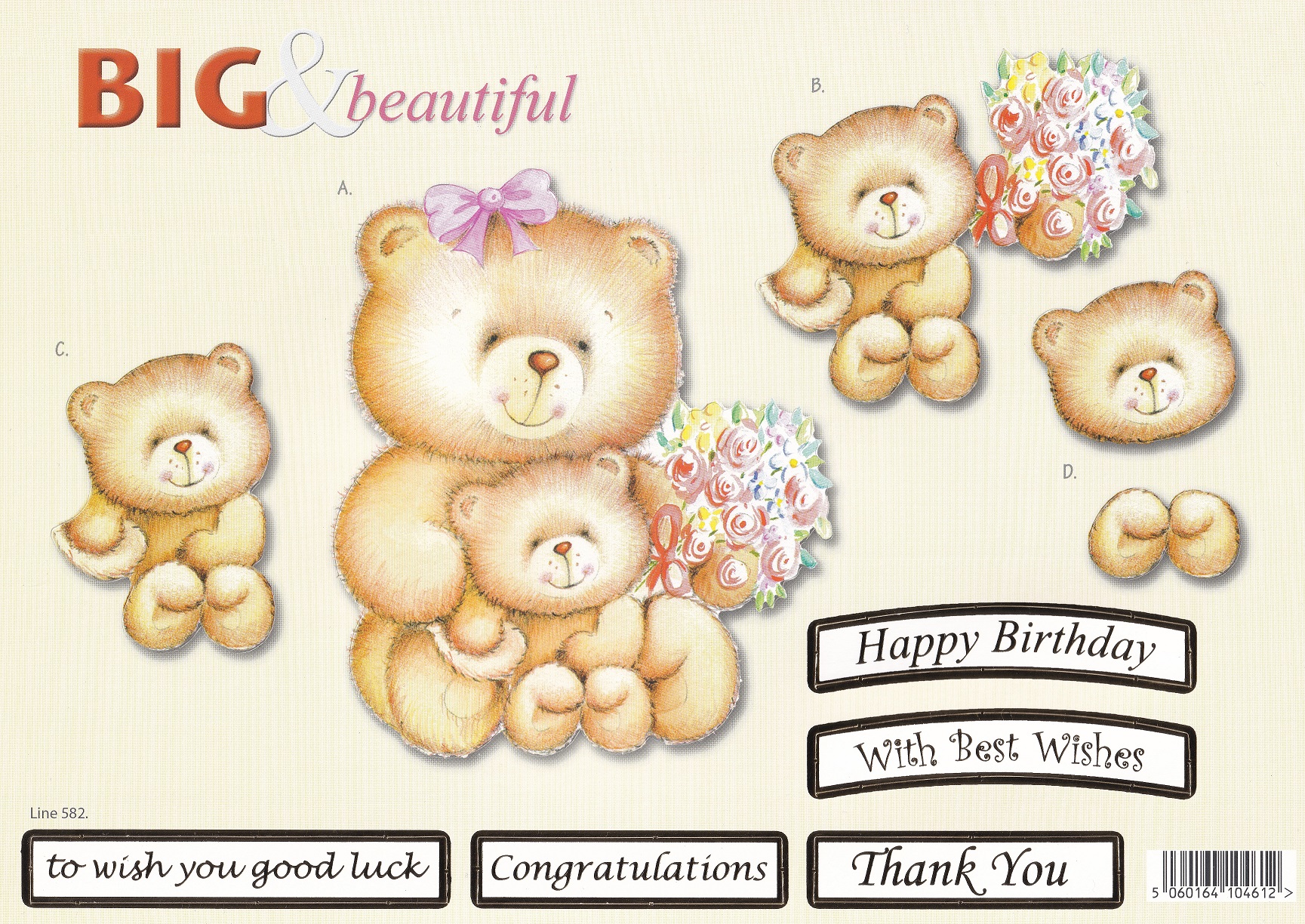 craft uk big & beautiful decoupage sheet
