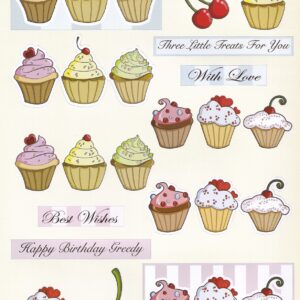 craft uk mmm cupcakes decoupage sheet