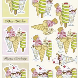 craft uk mmm ice cream decoupage sheet