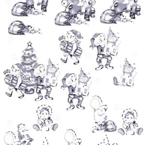 craft uk silver christmas decoupage santa & elves