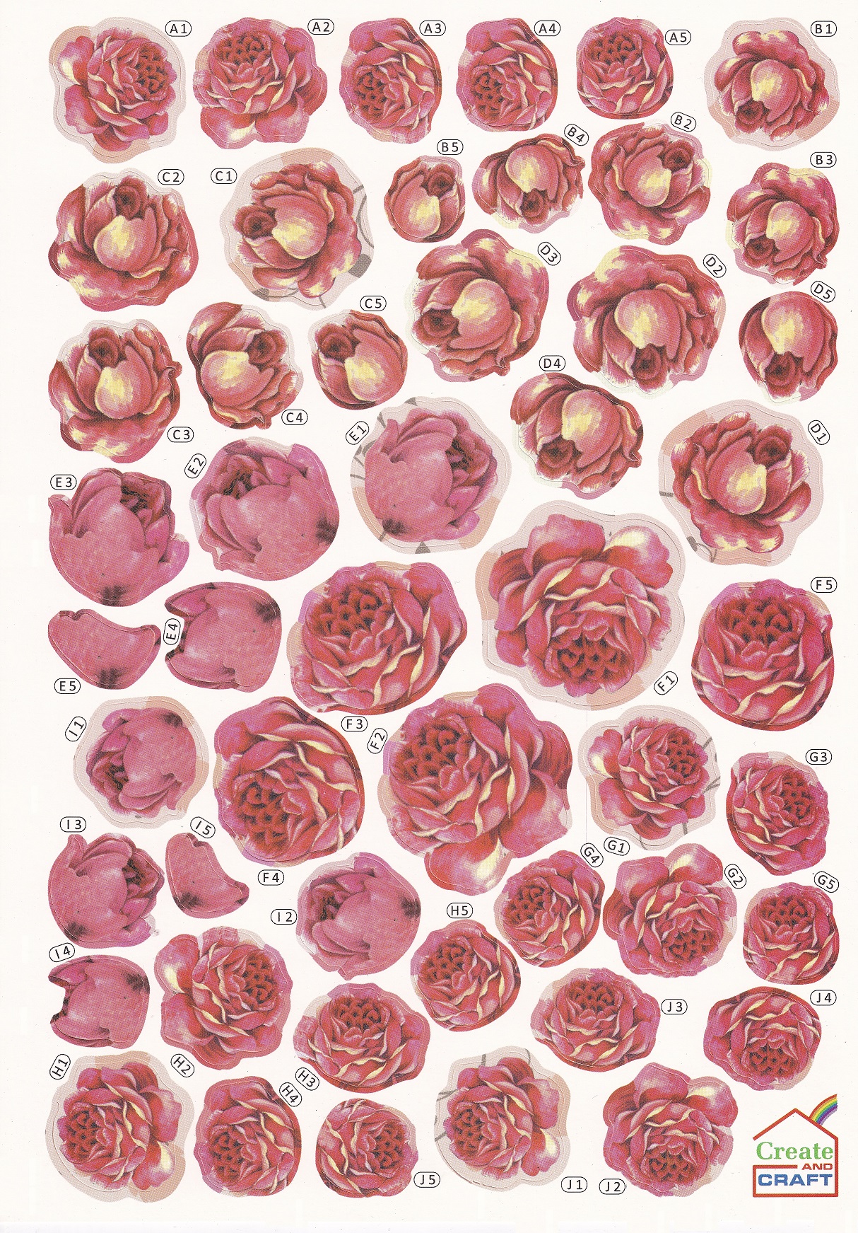 create & craft 3d floral decoupage (pink crysanthemum)
