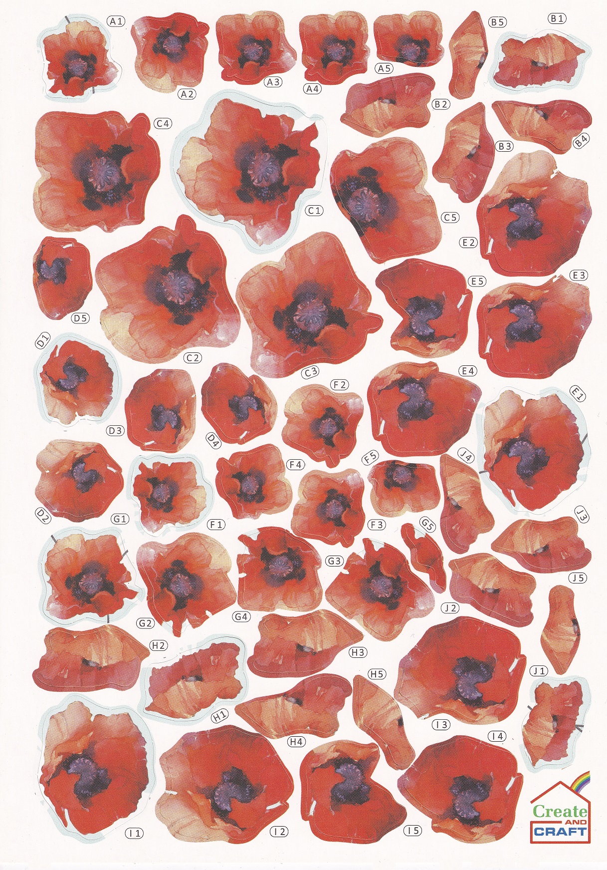 create & craft 3d floral decoupage (poppy)