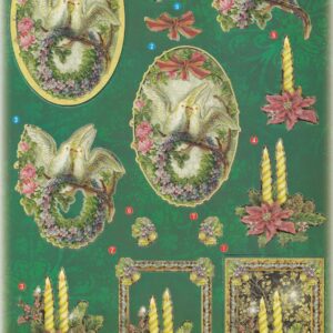 create & craft a4 3d christmas decoupage sheet doves candles