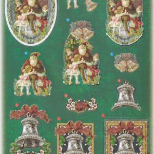 create & craft a4 3d christmas decoupage sheet traditional santa bells