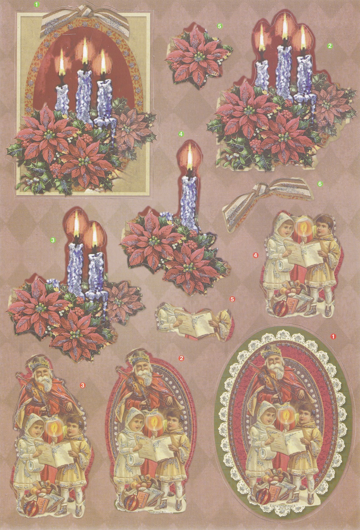 create & craft a4 christmas 3d decoupage sheet candles