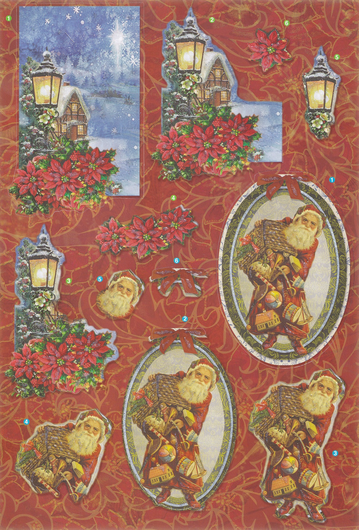 create & craft a4 christmas 3d decoupage sheet christmas house