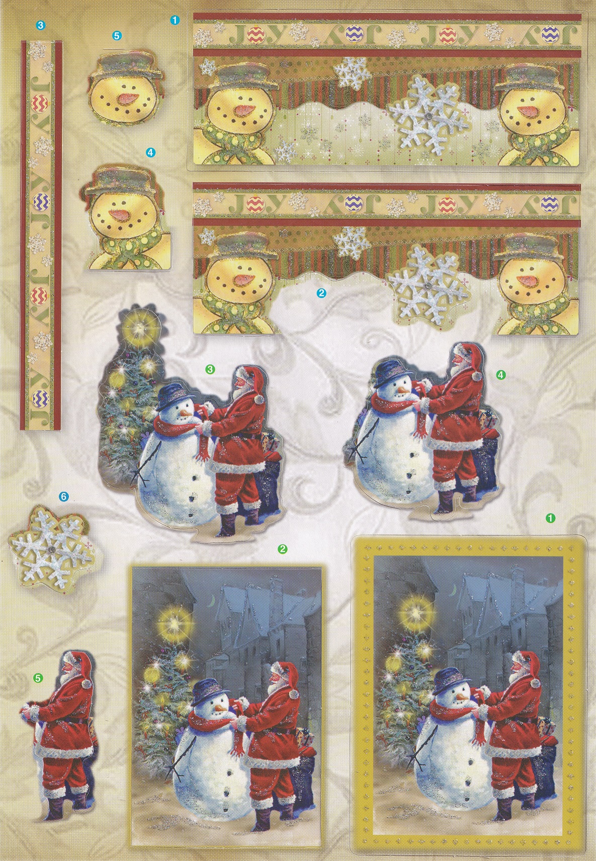 create & craft a4 christmas 3d decoupage sheet