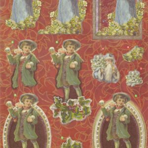 create & craft a4 christmas 3d decoupage sheet snowballing boy