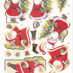 create & craft a4 christmas decoupage sheet jolly santa