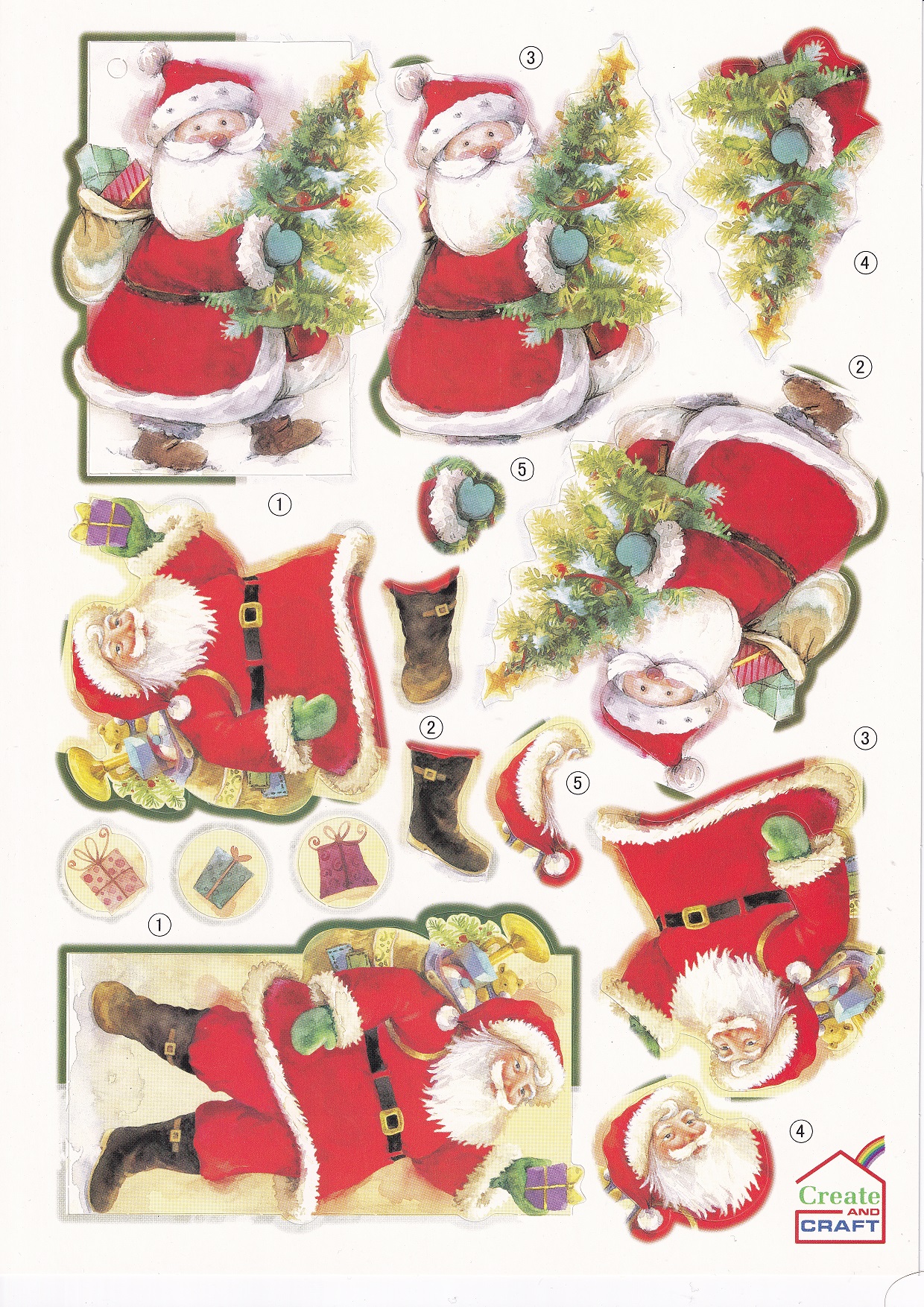 create & craft a4 christmas decoupage sheet jolly santa