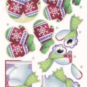 create & craft a4 christmas decoupage sheet mittens