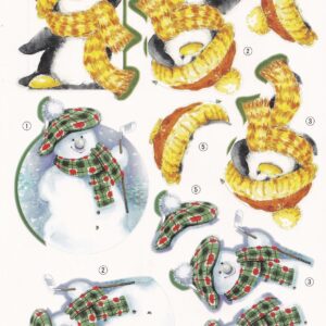 create & craft a4 christmas decoupage sheet penguin