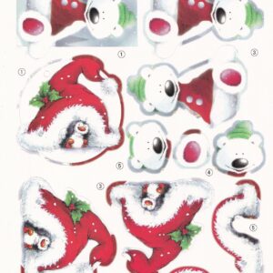create & craft a4 christmas decoupage sheet polar bear