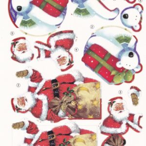 create & craft a4 christmas decoupage sheet santa & polar bear