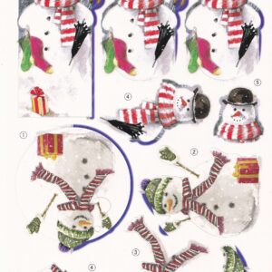 create & craft a4 christmas decoupage sheet snowman