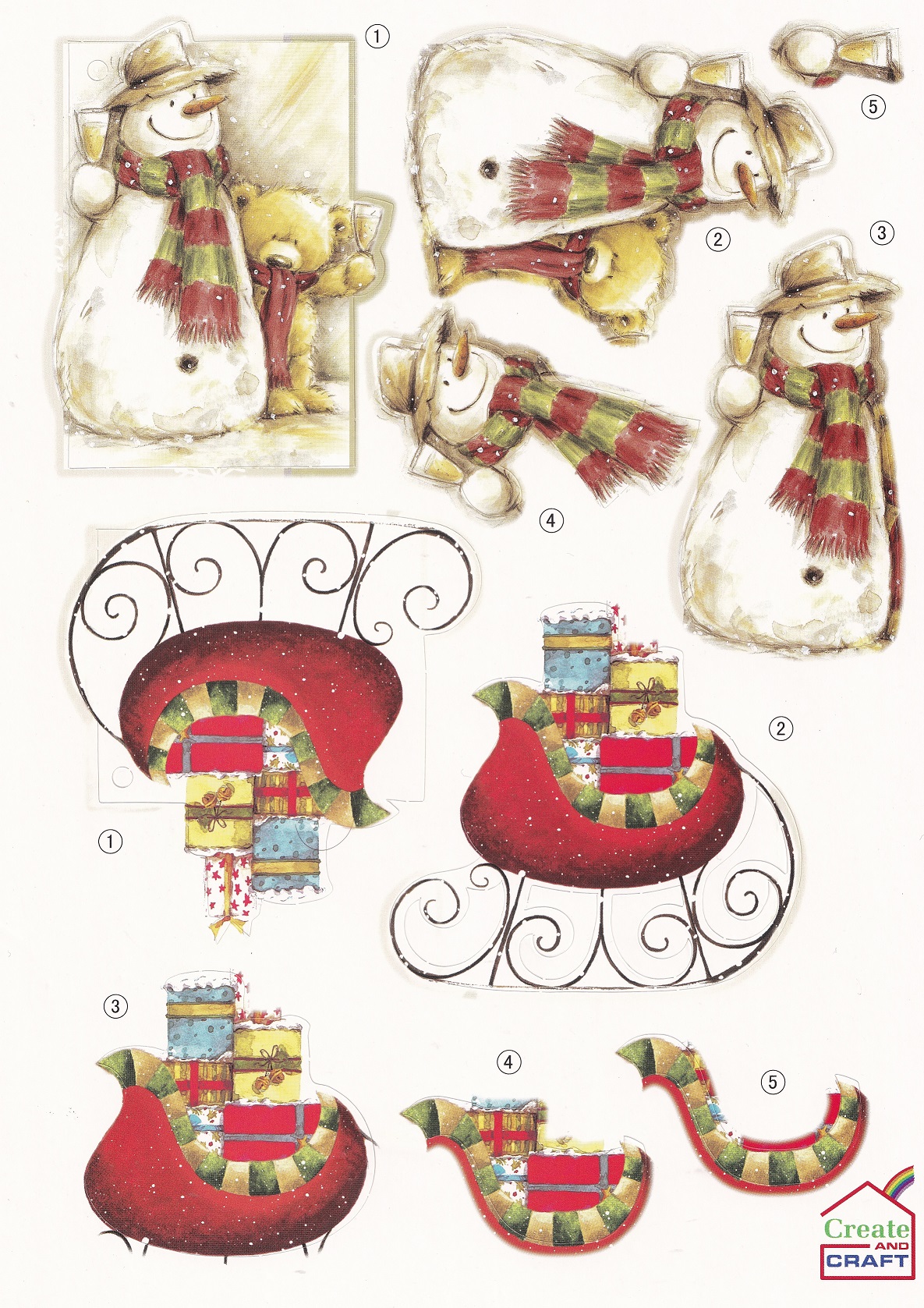 create & craft a4 christmas decoupage sheet traditional snowman