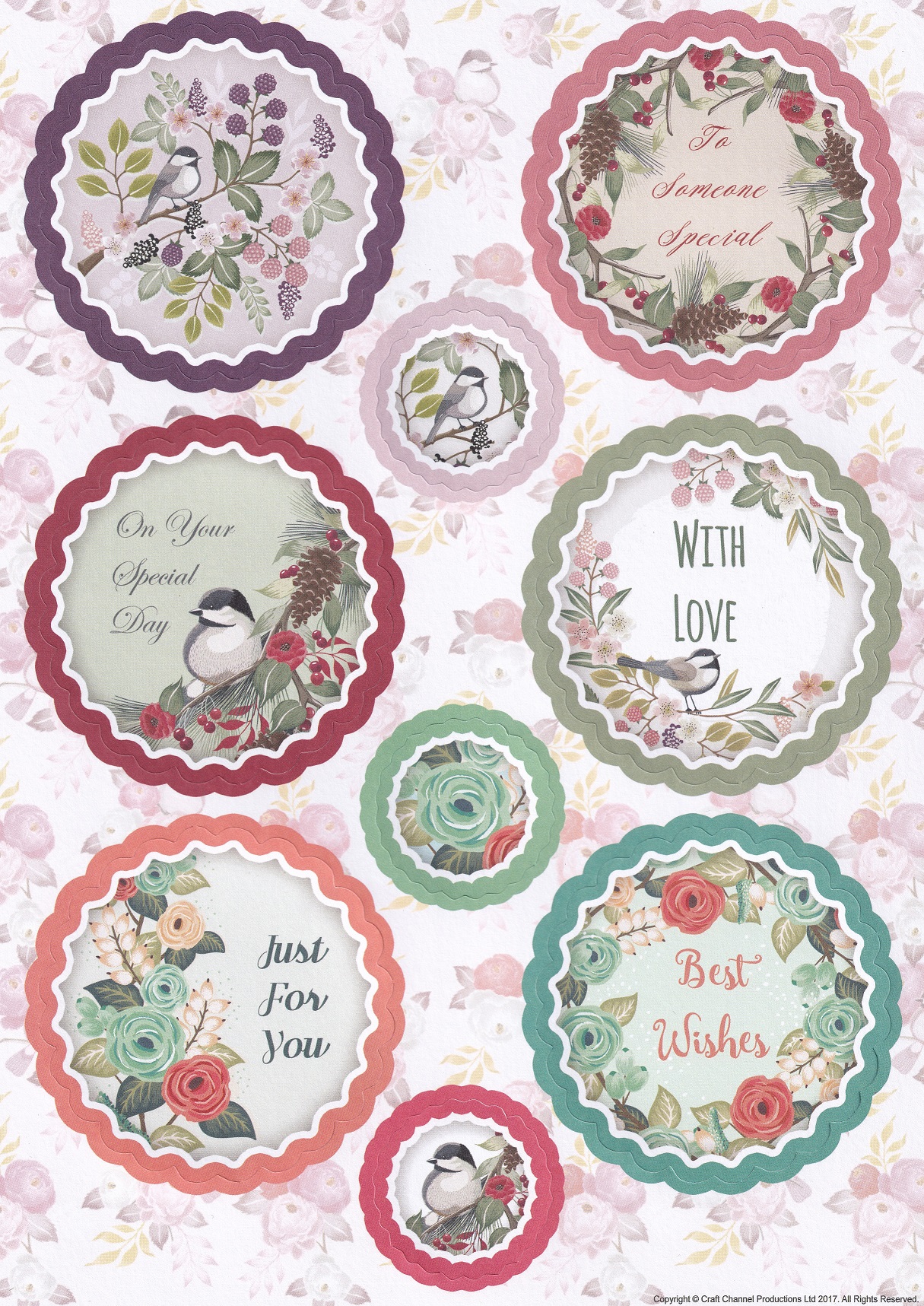 create & craft bird song topper sheet