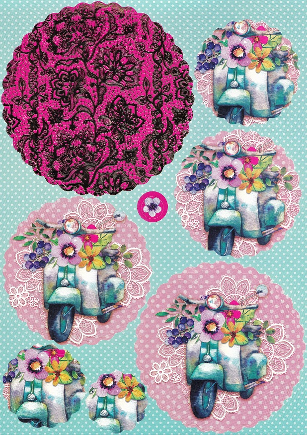 create & craft birthday celebrations a4 decoupage sheet