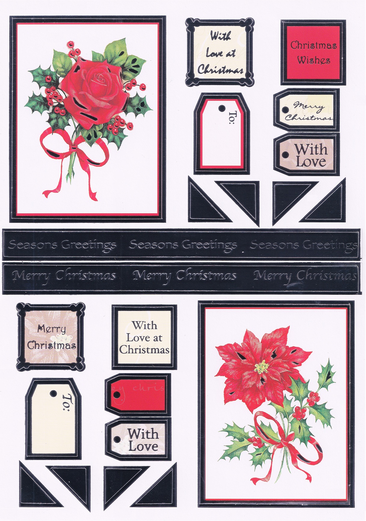 create & craft christmas topper sheet christmas rose