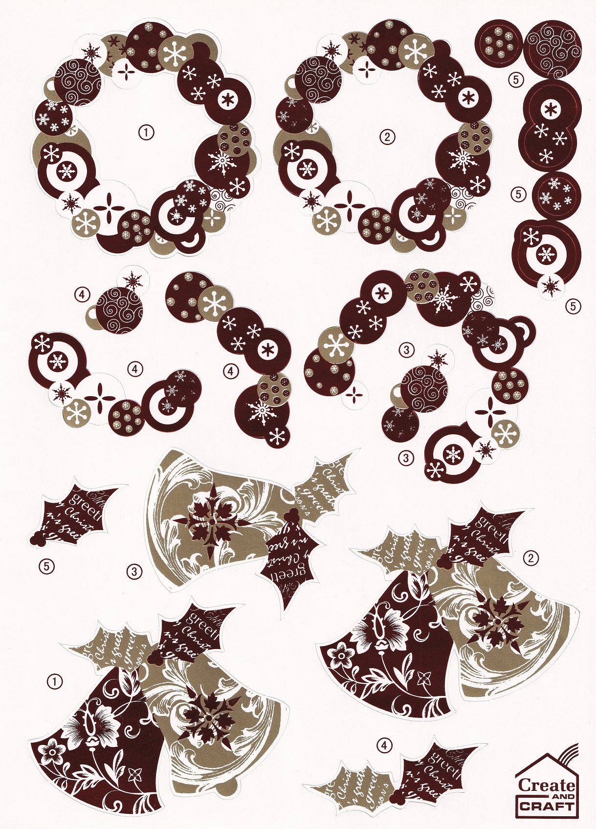 create & craft foiled christmas decoupage sheet