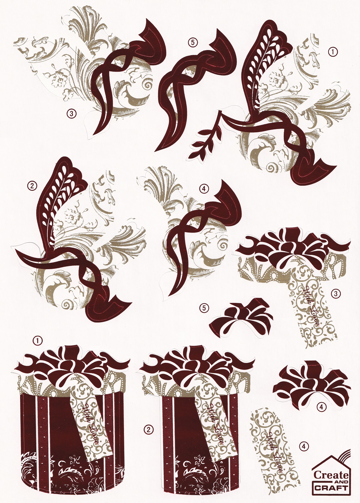 create & craft foiled christmas decoupage sheet