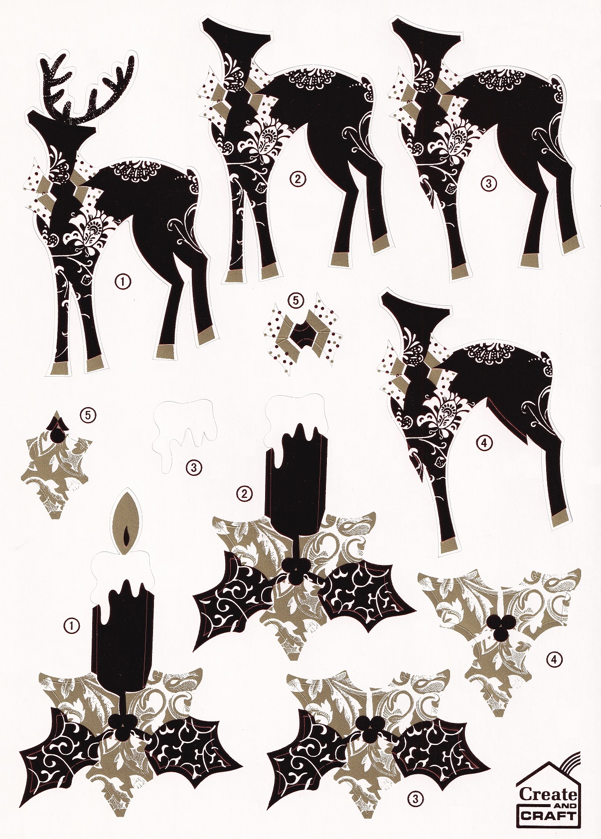 create & craft foiled christmas decoupage sheet