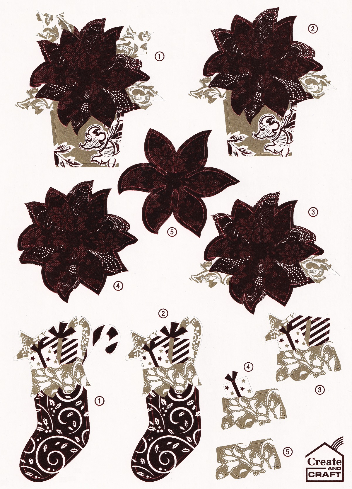 create & craft foiled christmas decoupage sheet