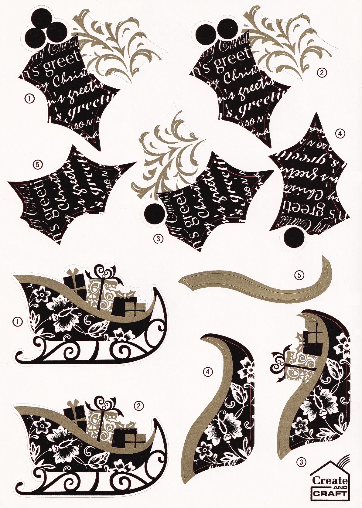 create & craft foiled christmas decoupage sheet