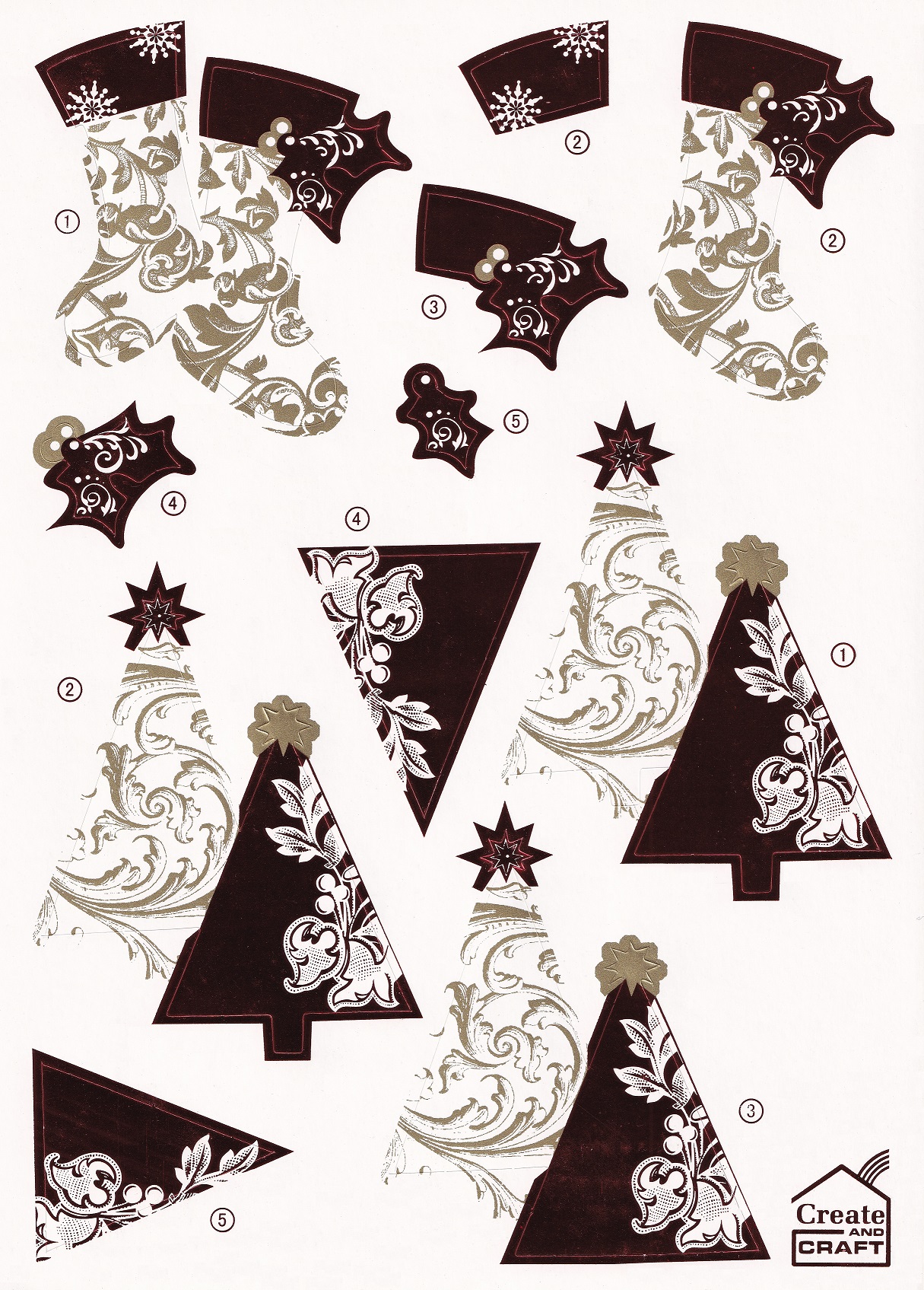 create & craft foiled christmas decoupage sheet