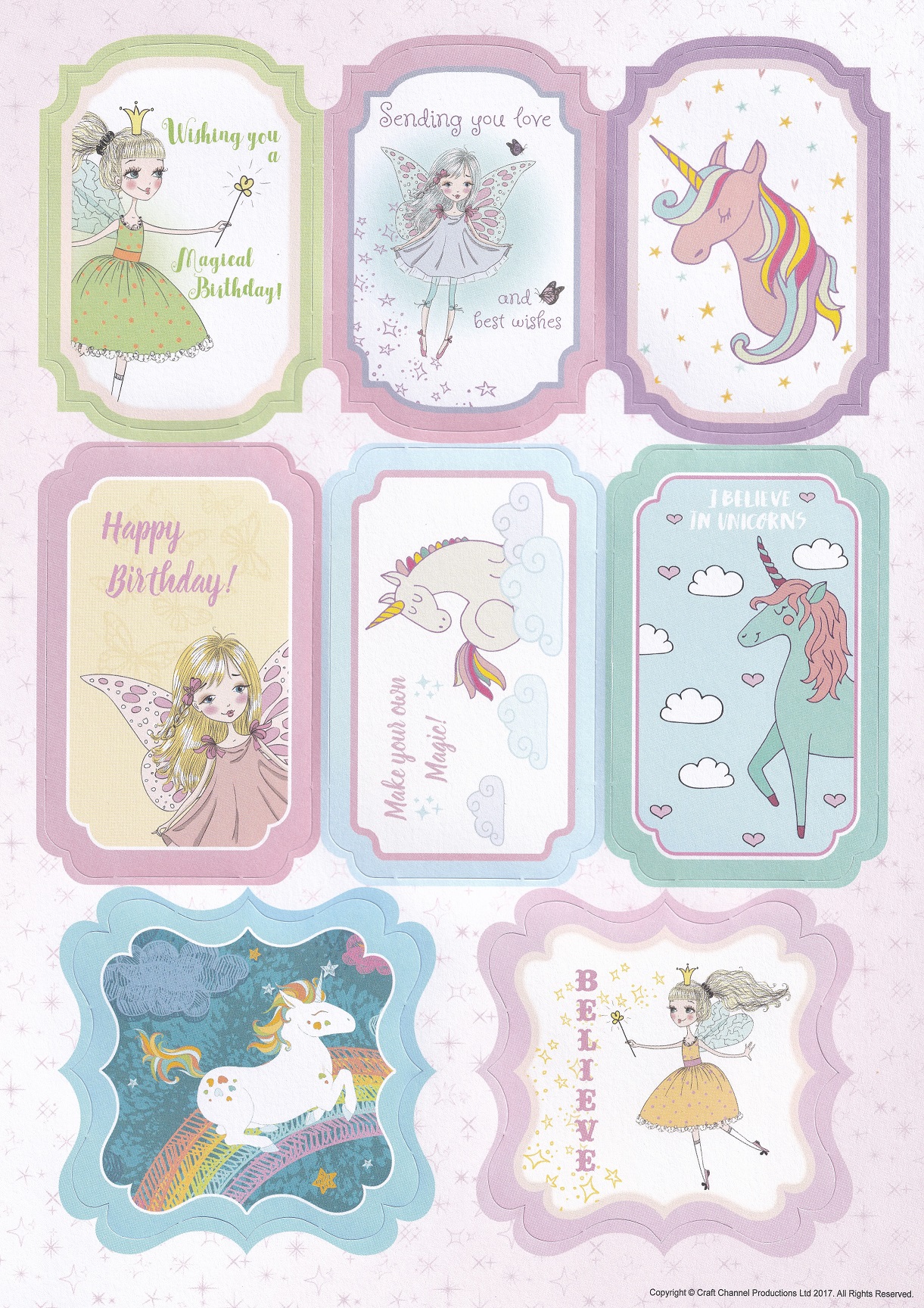 create & craft magic of the unicorn topper sheet