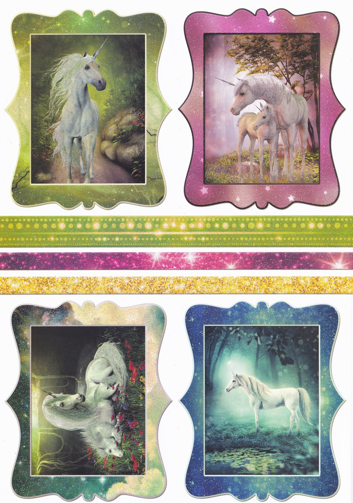 create & craft magical unicorns topper sheet