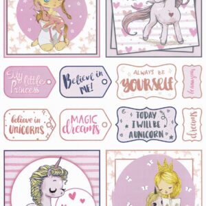 create & craft magical unicorns topper sheet