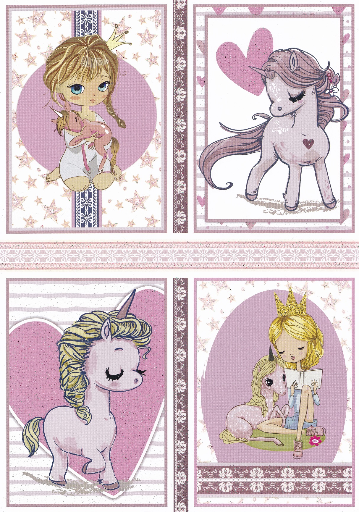 create & craft magical unicorns topper sheet
