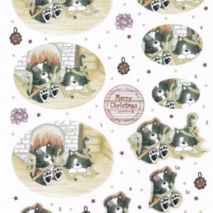 daisy & dandelion a4 decoupage sheet christmas cats