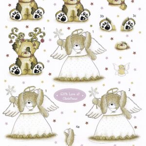 daisy & dandelion a4 decoupage sheet reindeer & angel