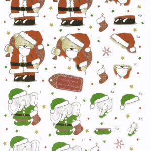 daisy & dandelion a4 decoupage sheet santa & elf