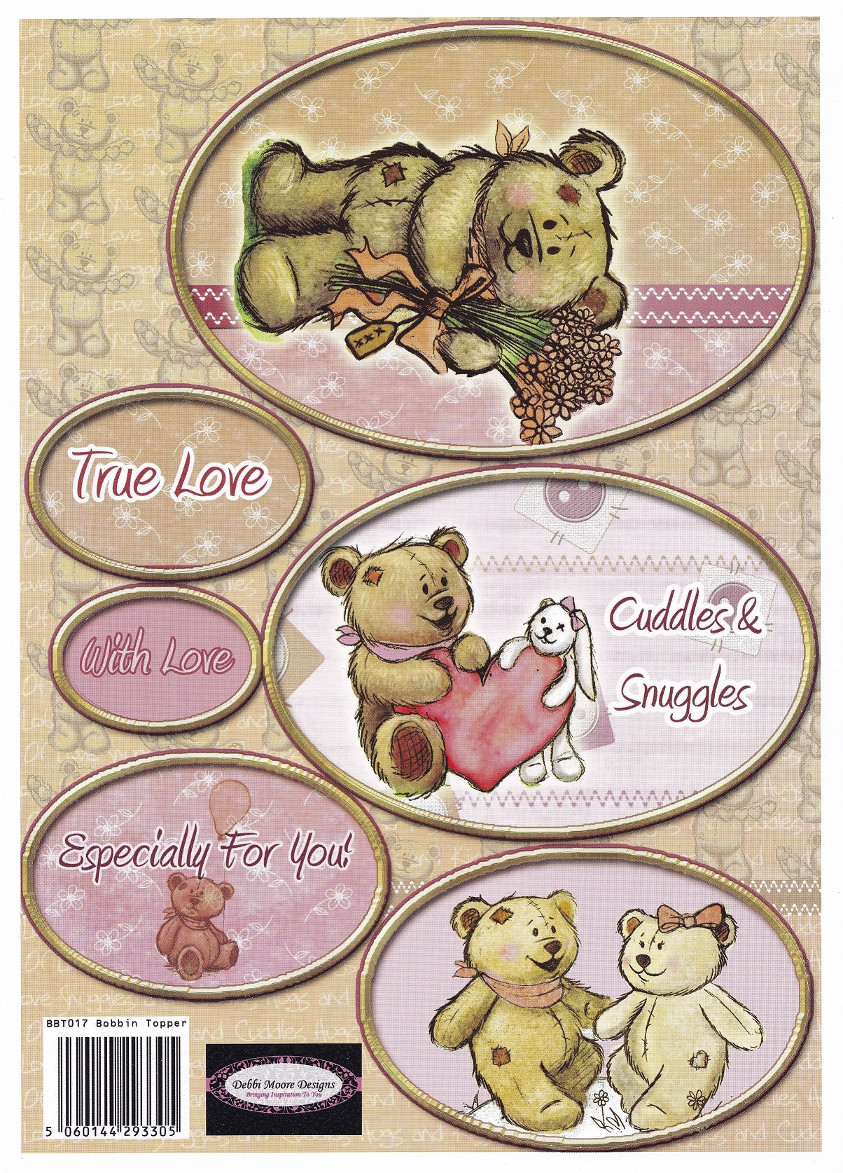 debbi moore designs bobbin bear topper sheet