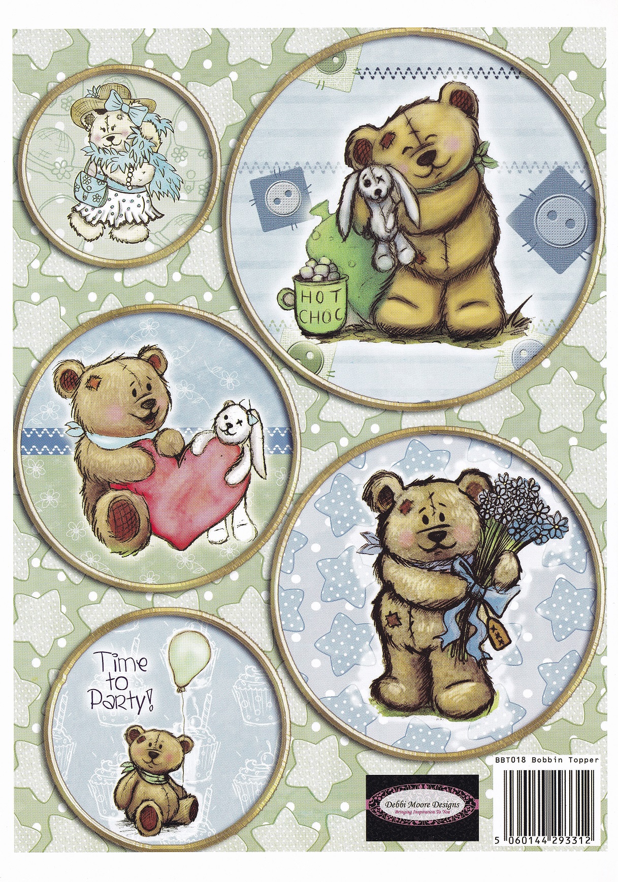 debbi moore designs bobbin bear topper sheet