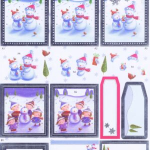docrafts anita's christmas foiled decoupage snowman family