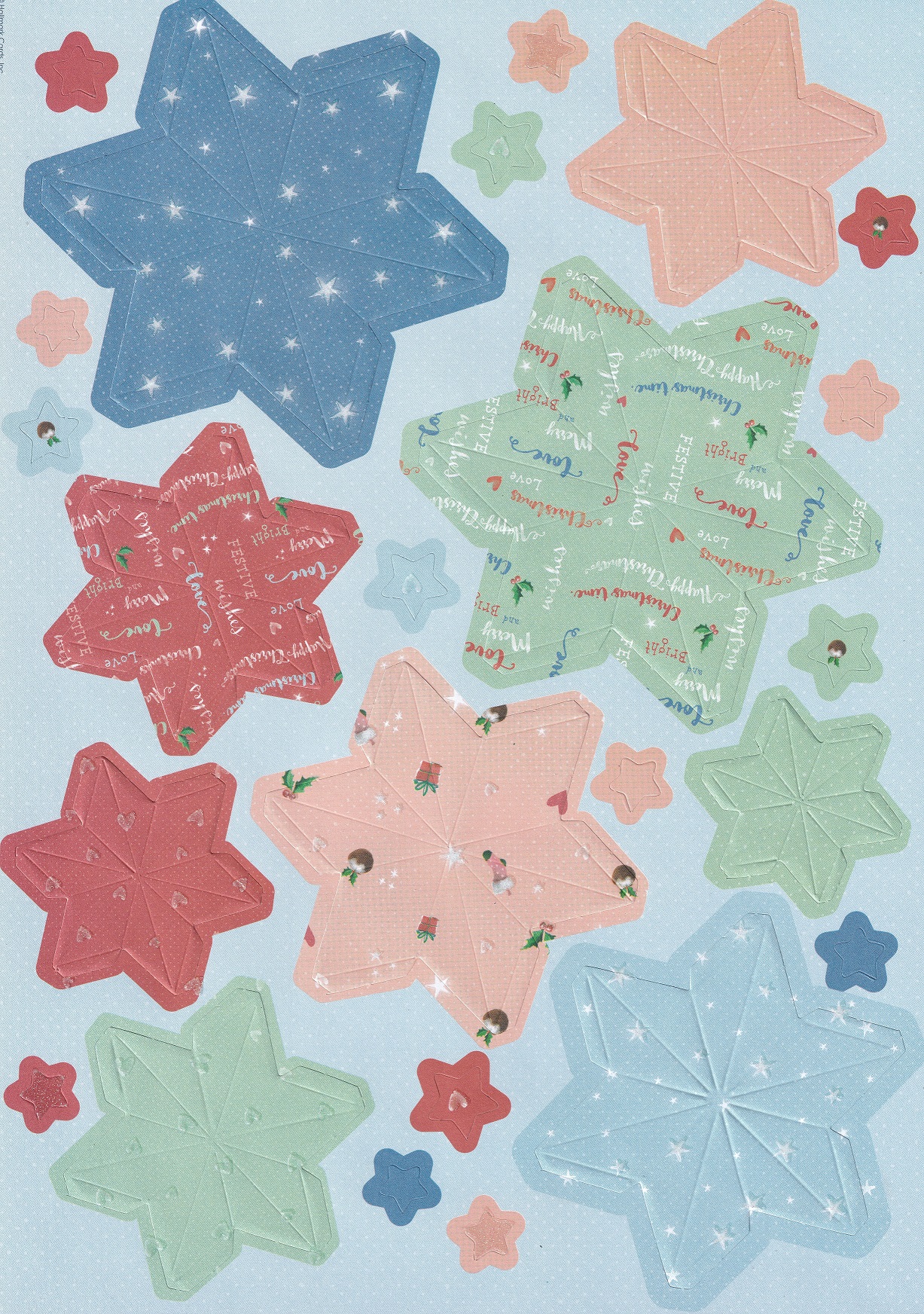 docrafts at home with santa die cut 3d stars
