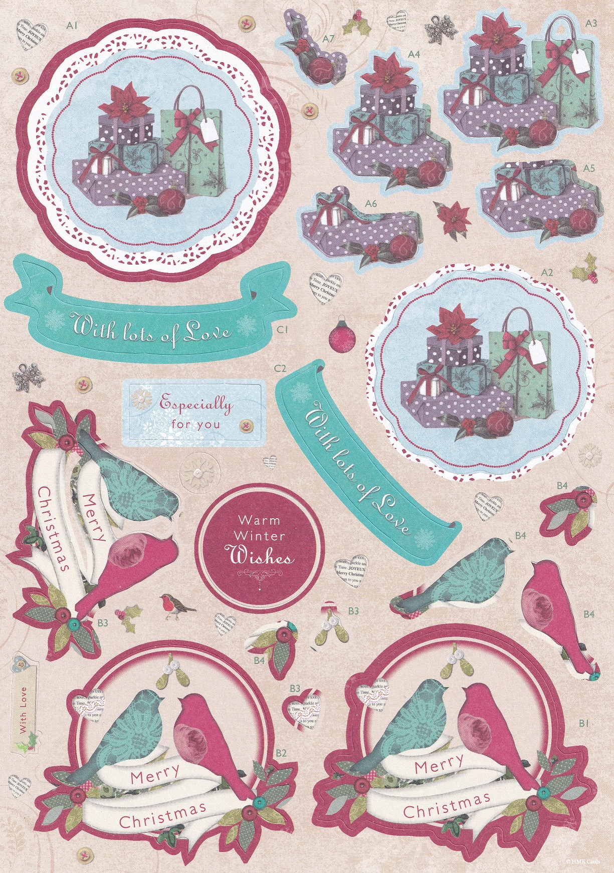 docrafts bellisima christmas a4 decoupage pack presents