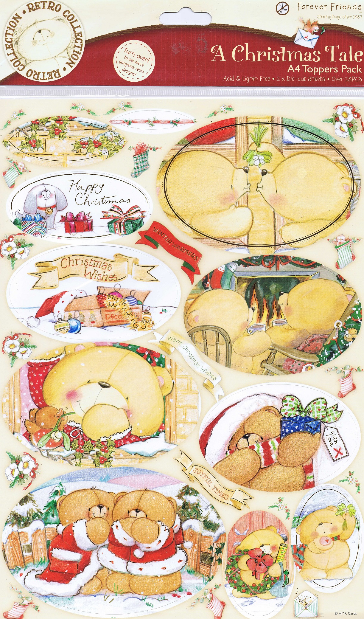 docrafts forever friends a4 topper pack winter warmers