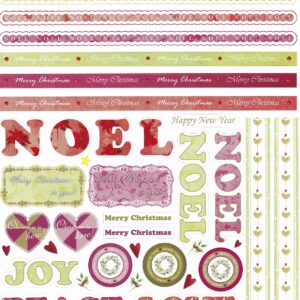 docrafts henbury lane poinsettia collection die cut icons, borders & sentiments