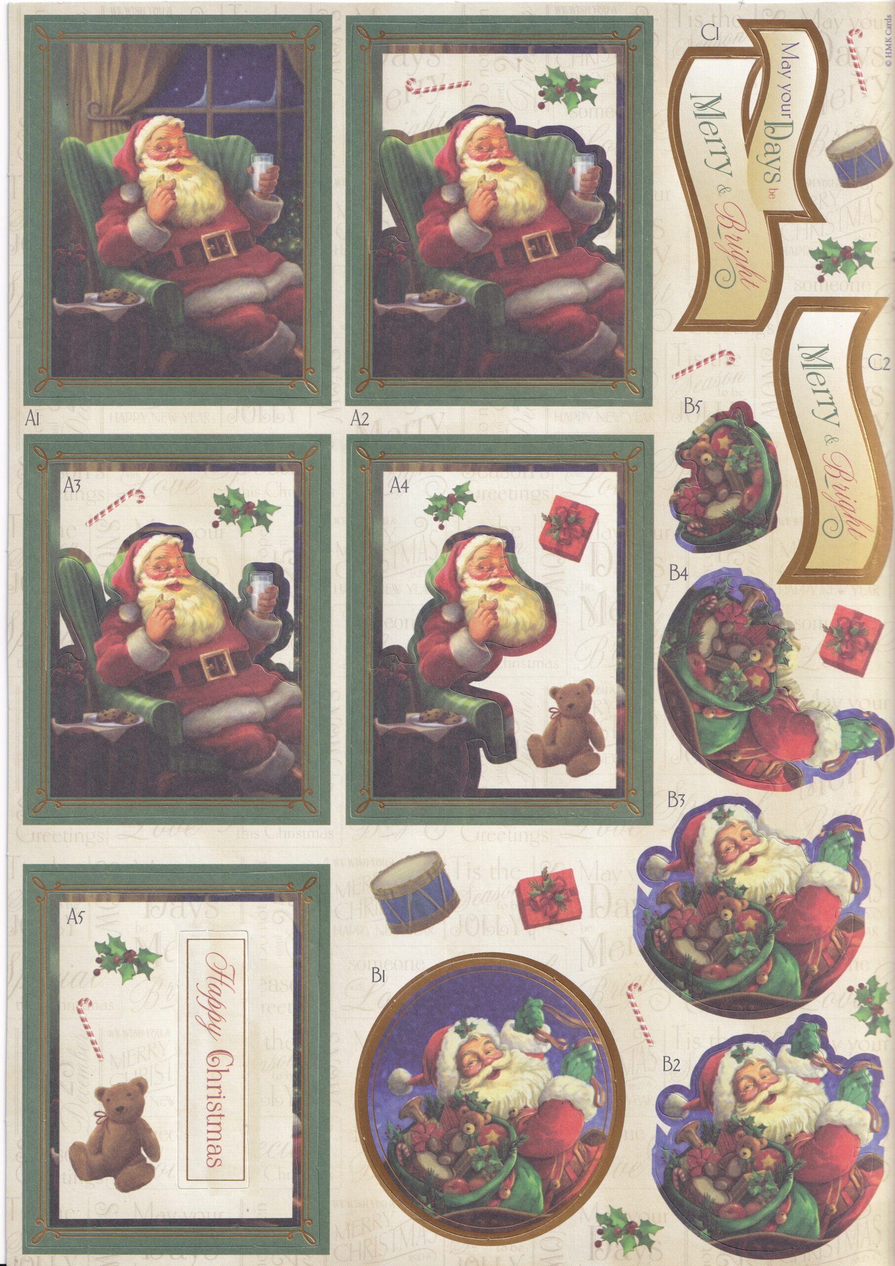 docrafts letter to santa a4 decoupage pack.