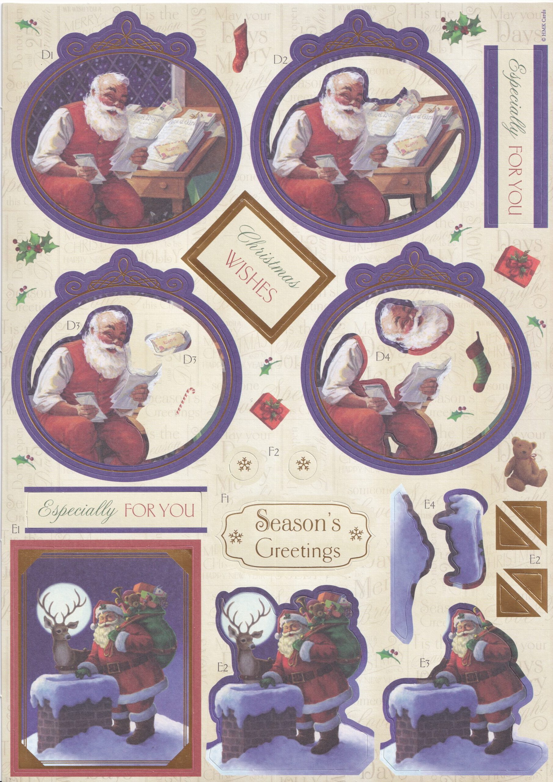 docrafts letter to santa a4 decoupage pack.