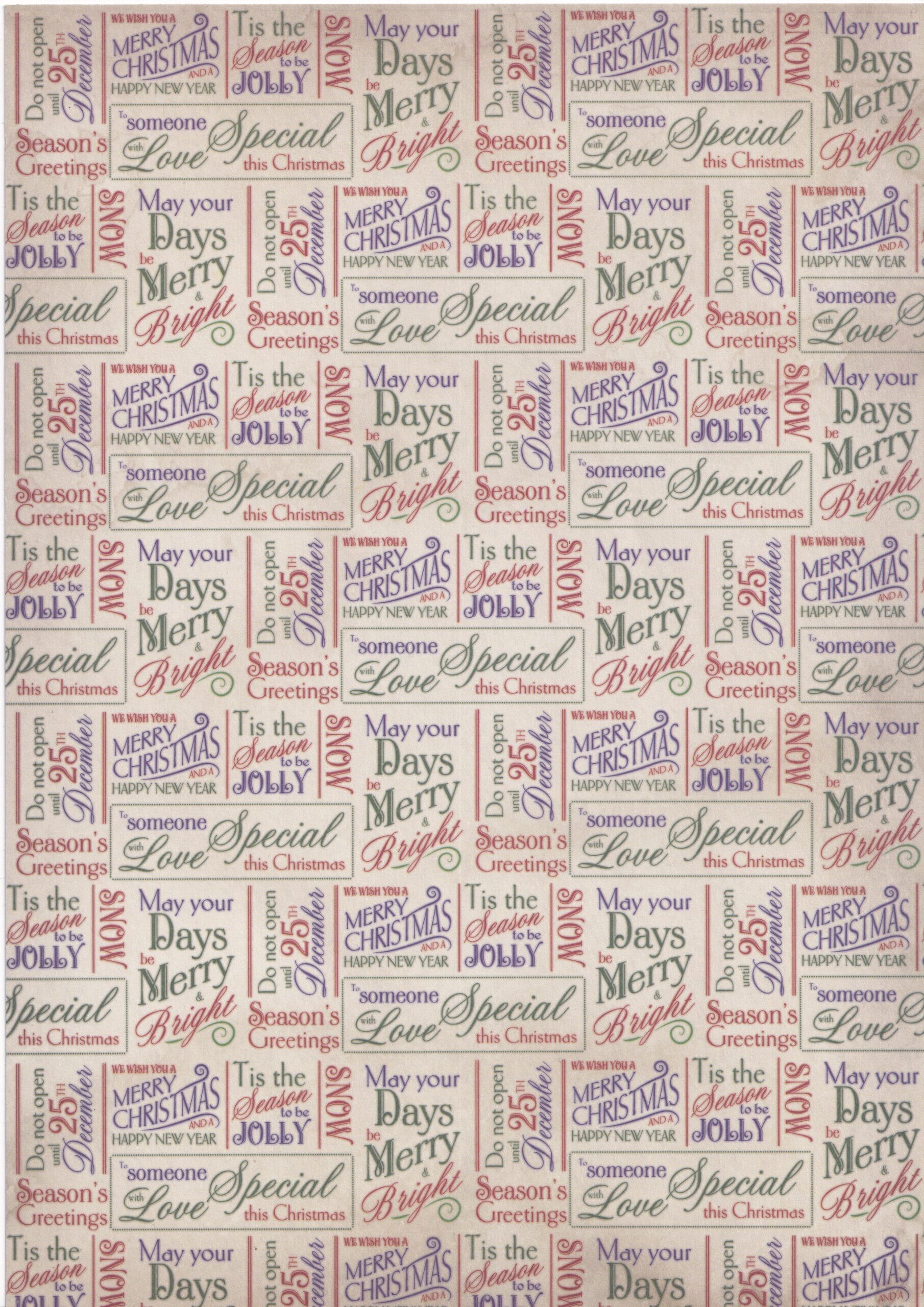 docrafts letter to santa a4 decoupage pack.