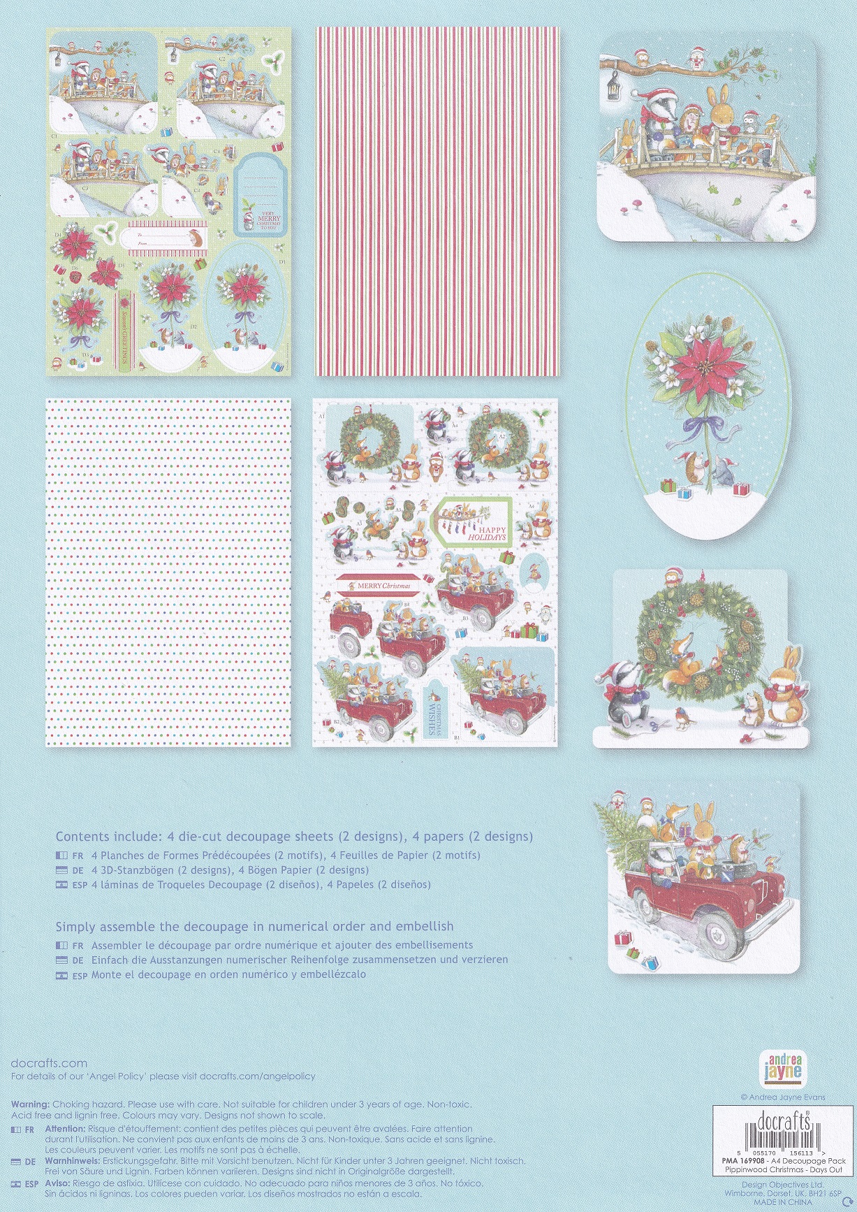 docrafts pippinwood christmas a4 decoupage pack days out