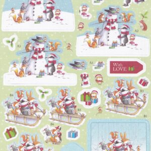 docrafts pippinwood christmas a4 decoupage pack snow friends
