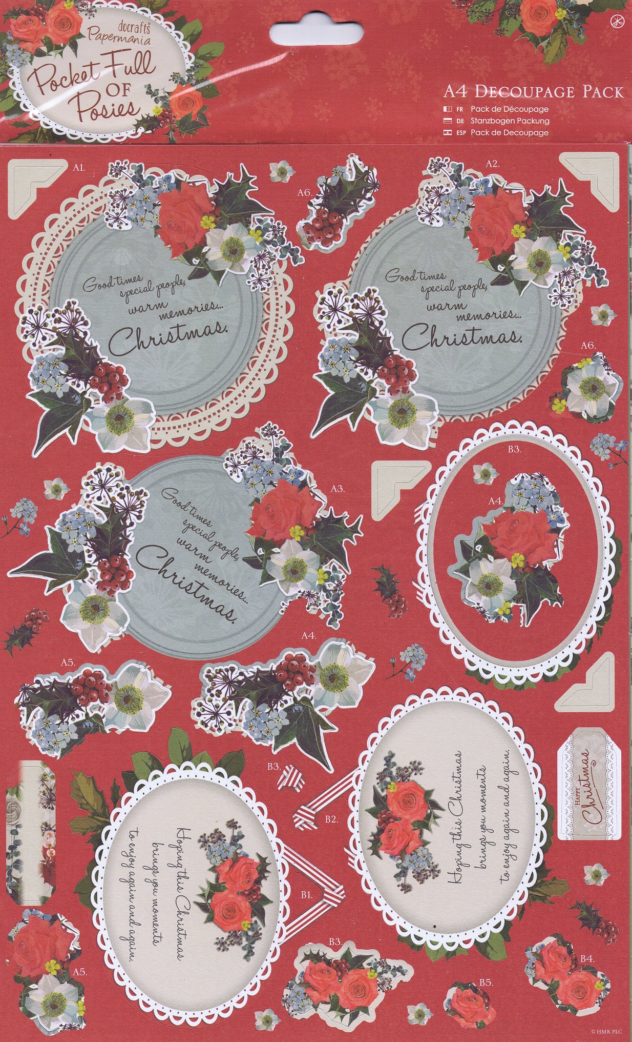 docrafts pocket full of posies a4 decoupage kit