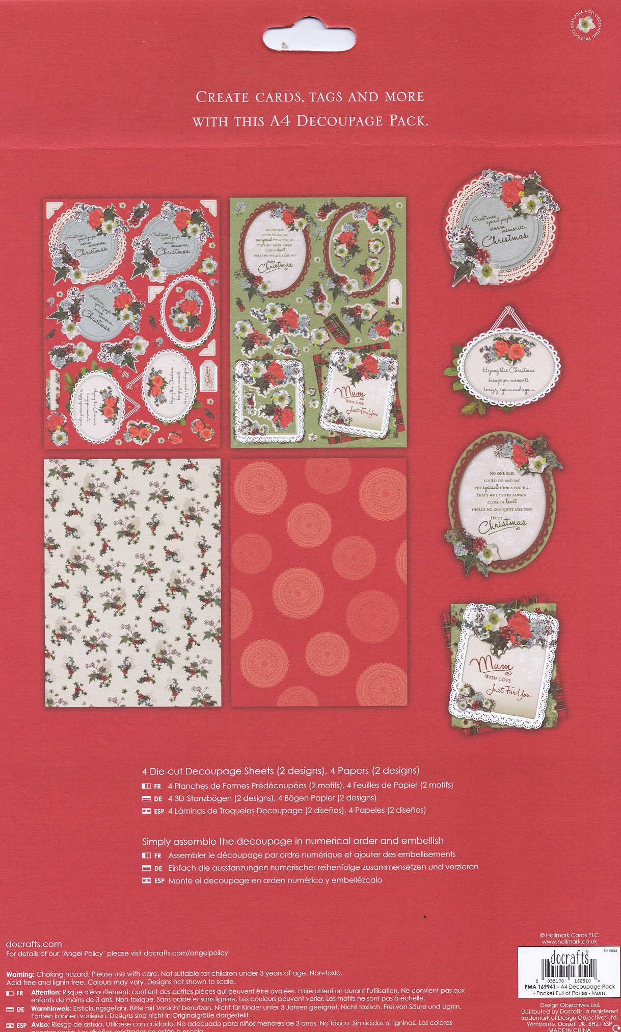 docrafts pocket full of posies a4 decoupage kit